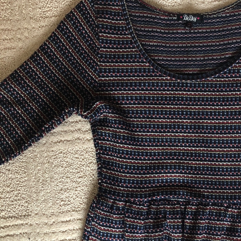 BeBop 3/4 Sleeve Striped Babydoll Dress ✨